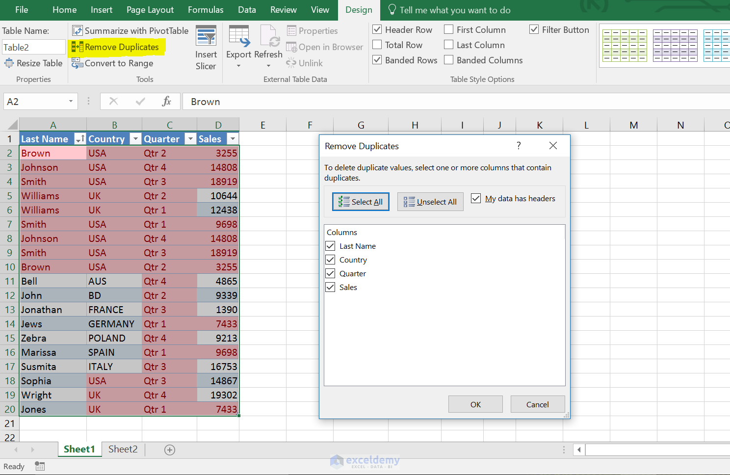 How To Remove Duplicate Rows In Excel Table ExcelDemy