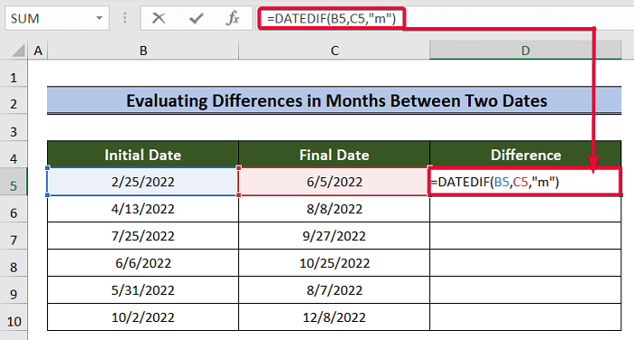 How To Use DATEDIF Function In Excel Suitable Examples