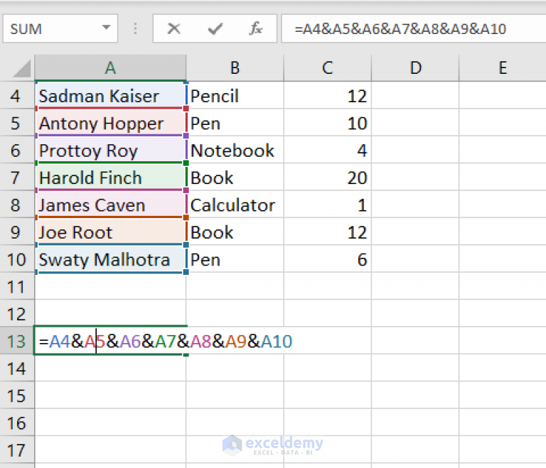 How To Merge Rows In Excel Without Losing Data Ways Exceldemy