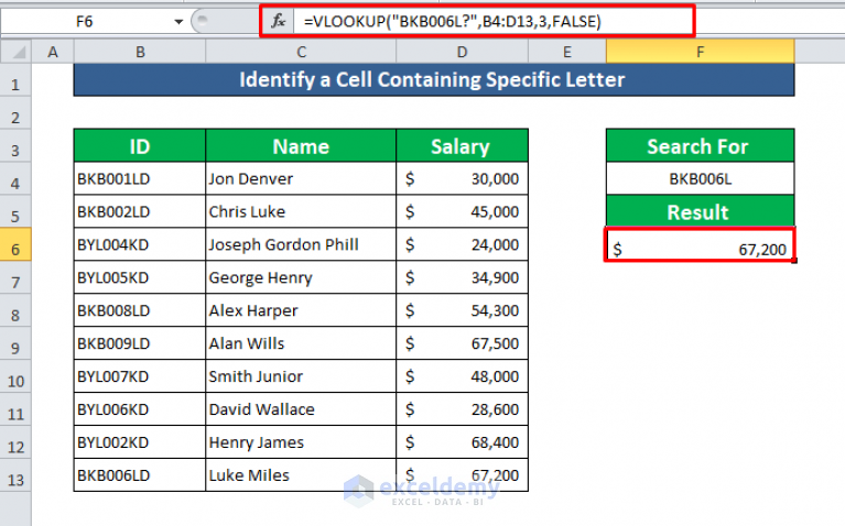 How To Perform VLOOKUP With Wildcard In Excel 2 Methods