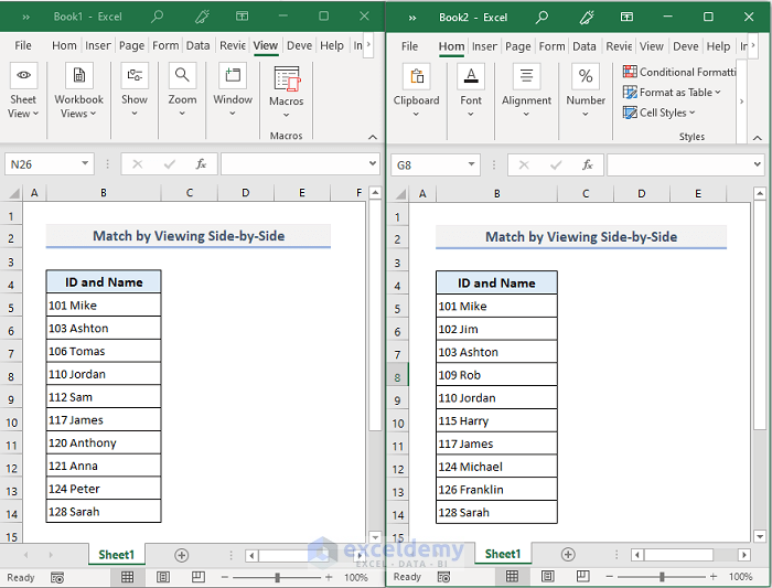 How To Match Data Between Two Excel Sheets Printable Templates