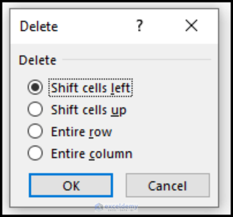 How To Delete A Cell In Excel 4 Easy Ways ExcelDemy