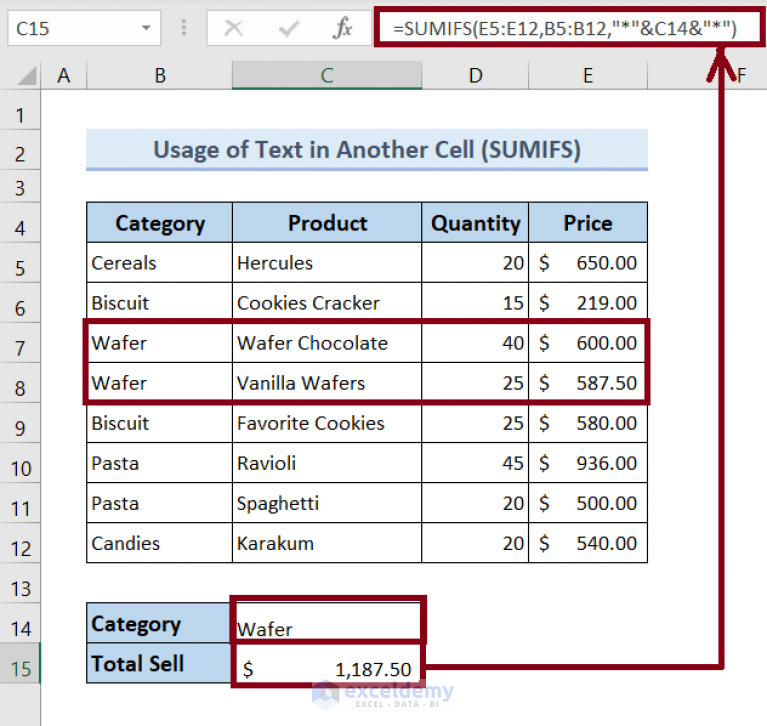 How To Sum If Cell Contains Specific Text In Excel Ways Exceldemy