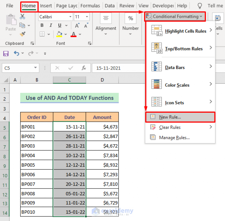 Excel Conditional Formatting For Dates Within Days Exceldemy