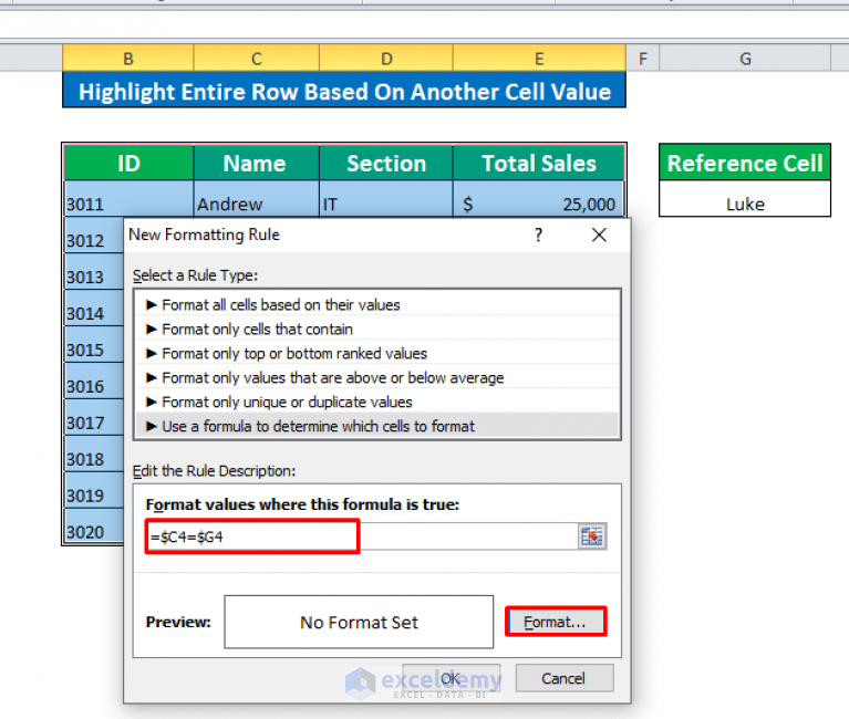 Conditional Formatting Based On Another Cell In Excel 6 Methods