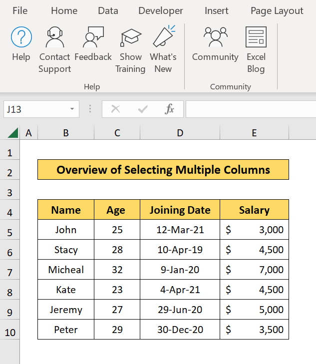Excel VBA Select Multiple Columns Methods ExcelDemy