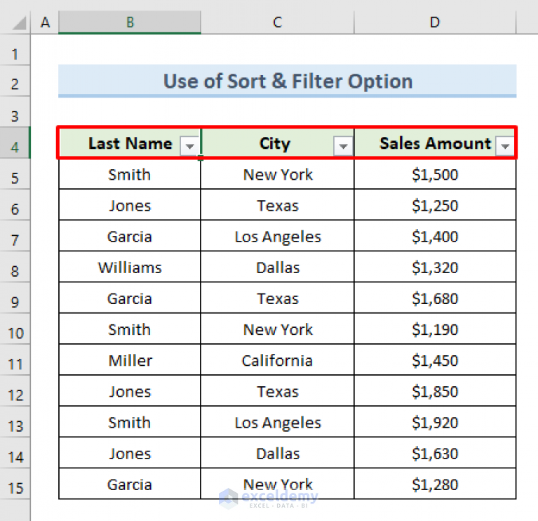 Shortcut For Excel Filter Quick Uses With Examples ExcelDemy