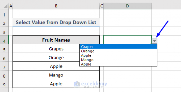 VBA To Select Value From Drop Down List In Excel 2 Methods