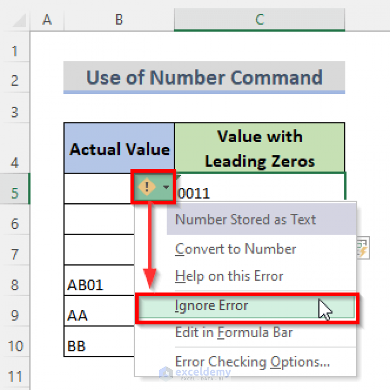 How To Add Leading Zeros In Excel Text Format 10 Ways ExcelDemy