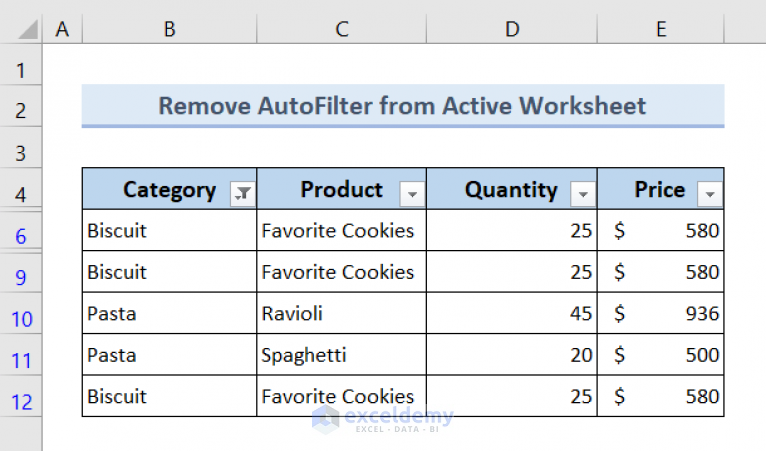 Excel Vba Remove Autofilter If It Exists Examples Exceldemy