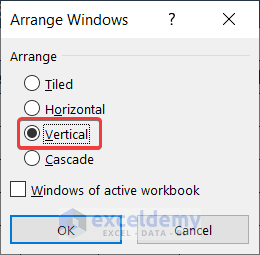 View Side By Side With Vertical Synchronous Scrolling In Excel