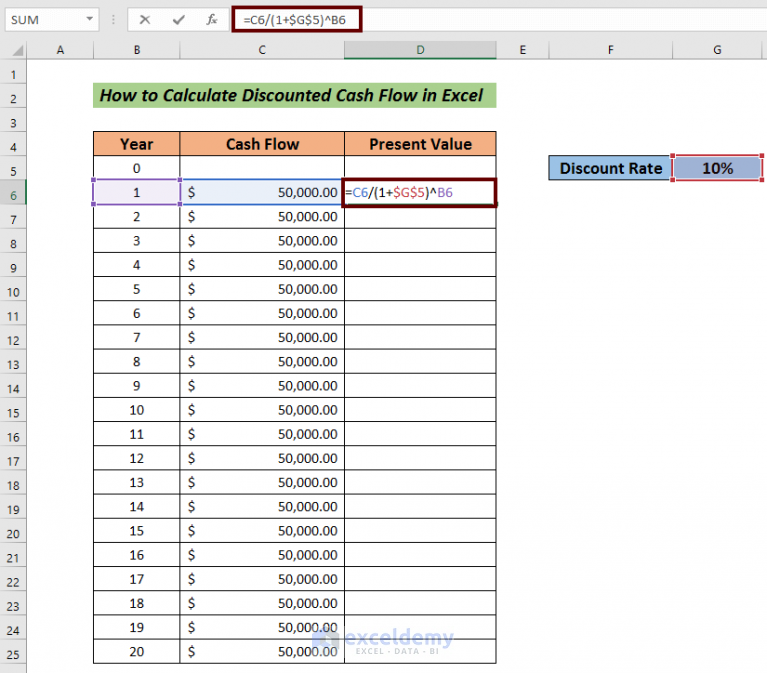 How To Calculate Discounted Cash Flow In Excel With Easy Steps