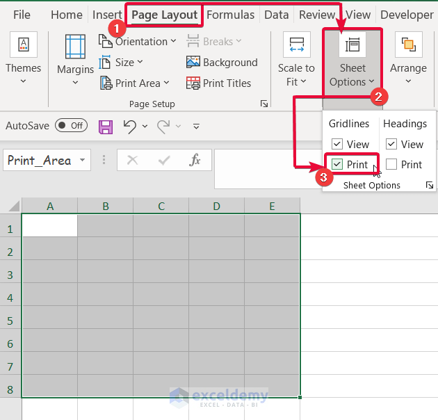 How To Print Empty Gridlines In Excel Easy Ways Exceldemy