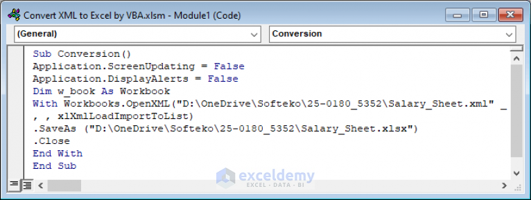 VBA Code To Convert XML To Excel Apply With Quick Steps