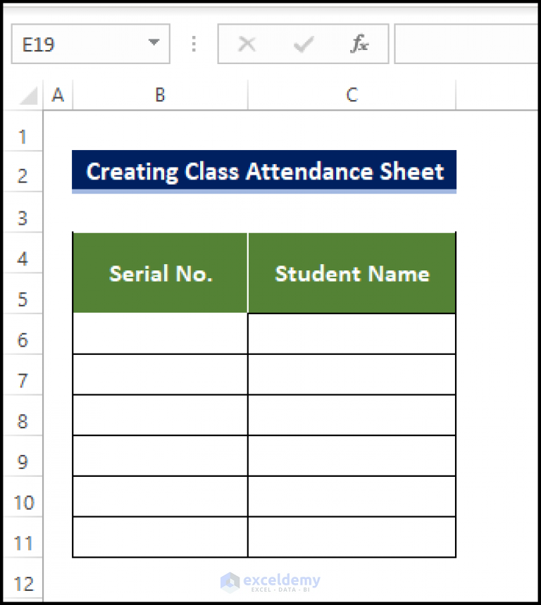 How To Create Training Attendance Sheet In Excel Exceldemy