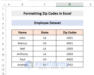 How To Format Zip Codes In Excel Easy Methods Exceldemy