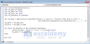 How To Convert Text Box To Cell In Excel With Easy Steps