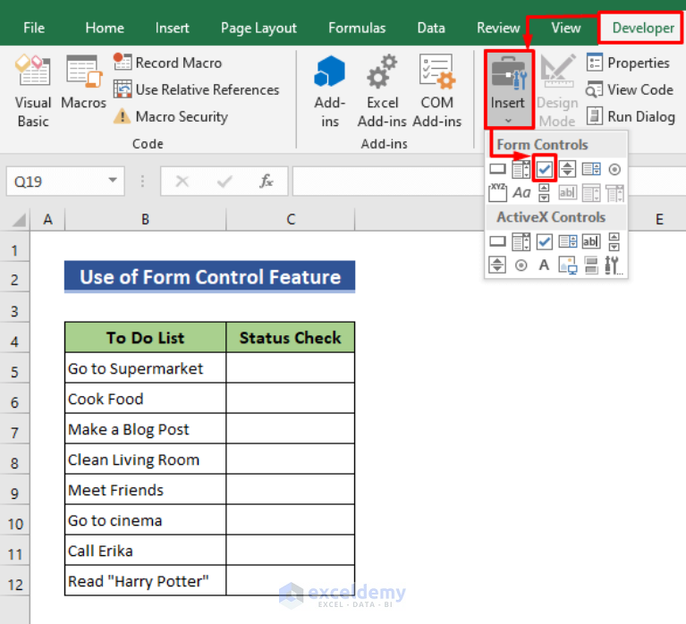 How To Make A Checklist In Excel With Easy Steps Exceldemy