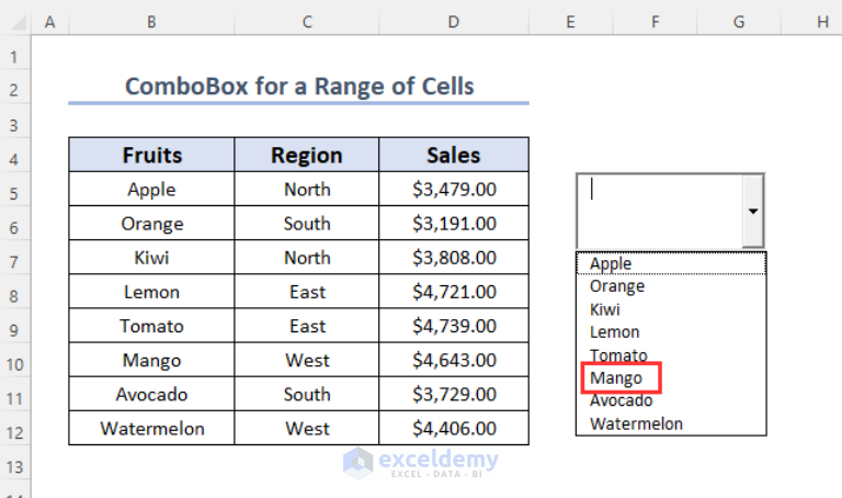 How To Use Listfillrange Property Of Combobox In Excel