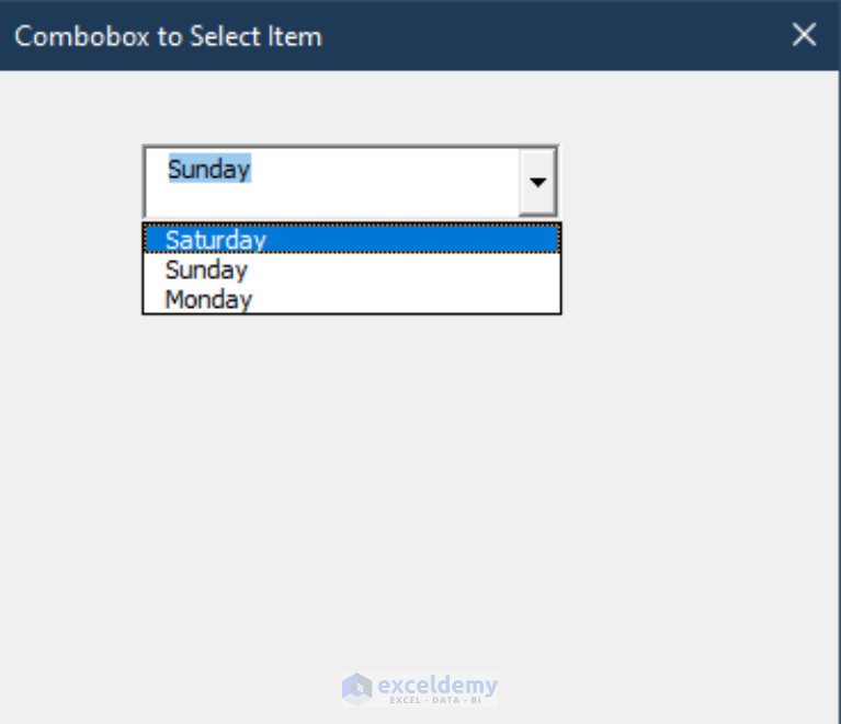 How To Use Combobox To Get Selected Item Utilizing Vba