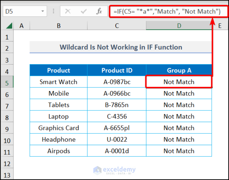 How To Use Wildcard With If Statement In Excel Methods