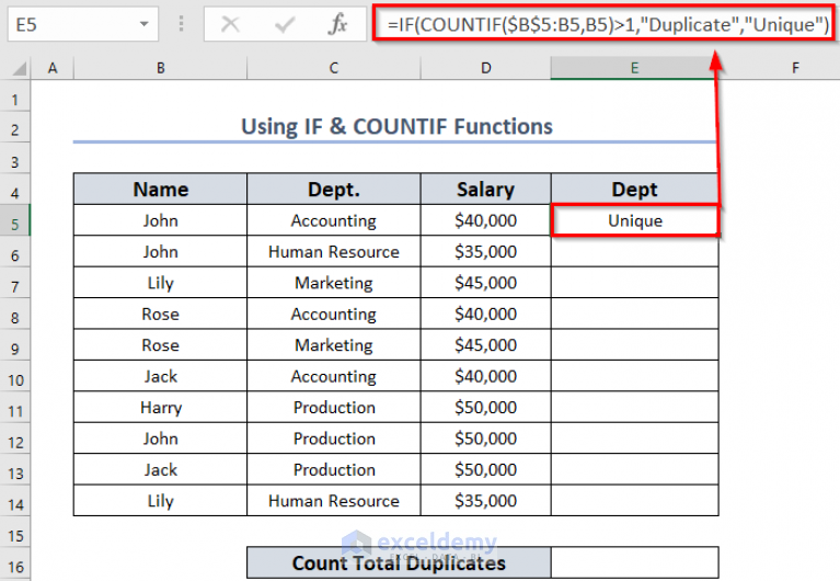 How To Use COUNTIF Formula To Find Duplicates 5 Easy Ways 