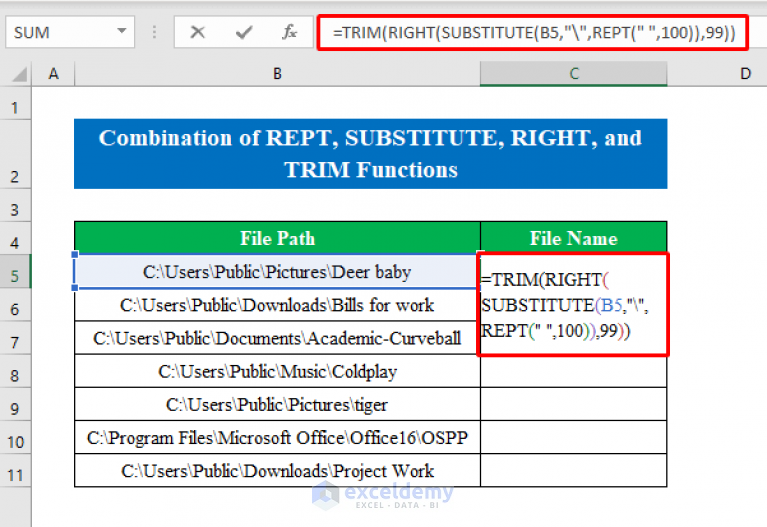 how-to-get-filename-from-path-in-excel-6-simple-methods