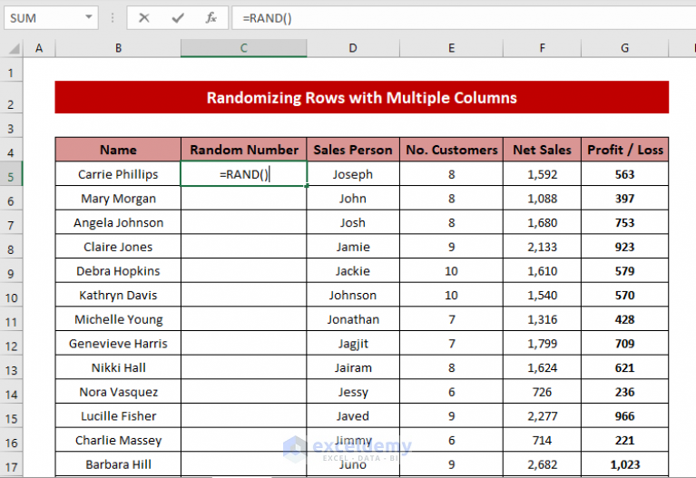 How To Randomize Rows In Excel 2 Easy Ways Exceldemy 3583