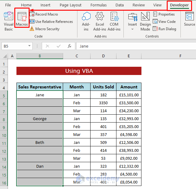 Data Clean-Up Techniques: Fill Blank Cells In Excel (4 Ways)