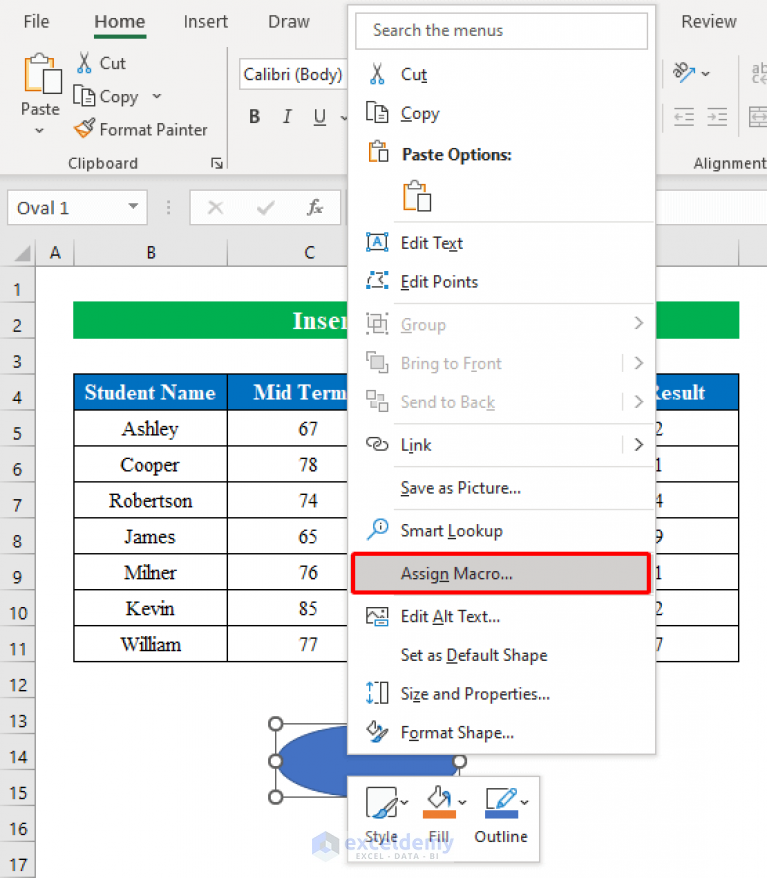 How To Assign A Macro To A Cell In Excel Printable Timeline Templates