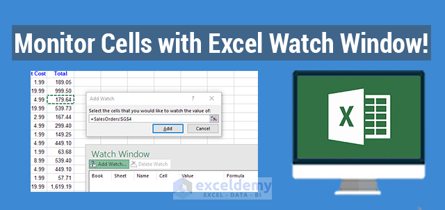 add cells to the watch window in excel for mac