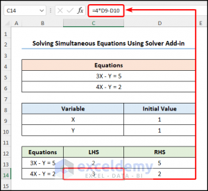 How To Solve Simultaneous Equations In Excel (3 Easy Ways)