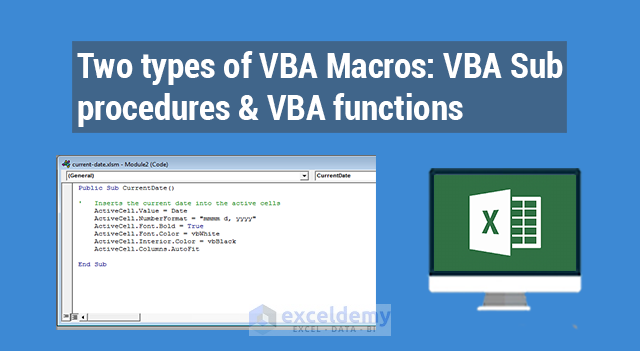 Excel vba отличие sub от function