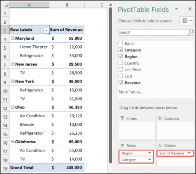 Example with Excel Pivot Table - ExcelDemy