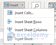 Use of Microsoft Excel: Insert