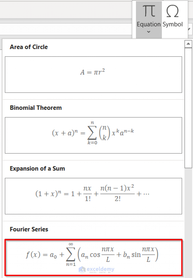 How To Insert Equation In Excel 3 Easy Ways ExcelDemy