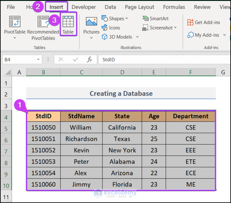 How To Create A Database In Excel With Easy Steps ExcelDemy