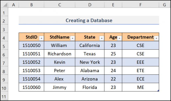 How To Create A Database In Excel (with Easy Steps) - ExcelDemy