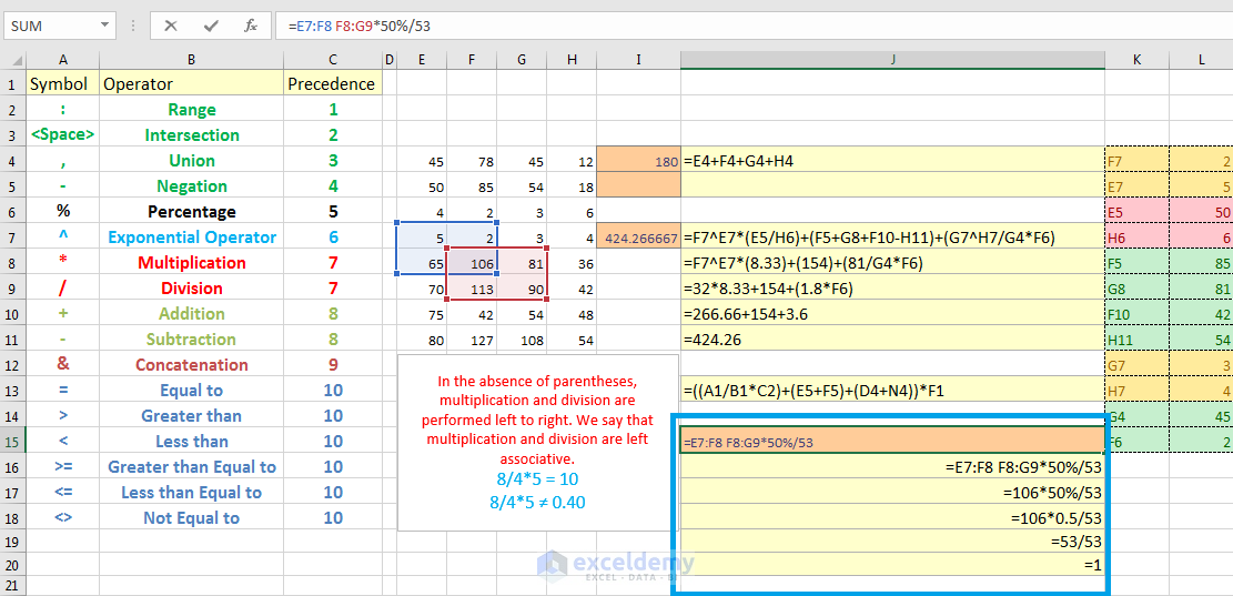 How To Use Order Of Operations In Excel