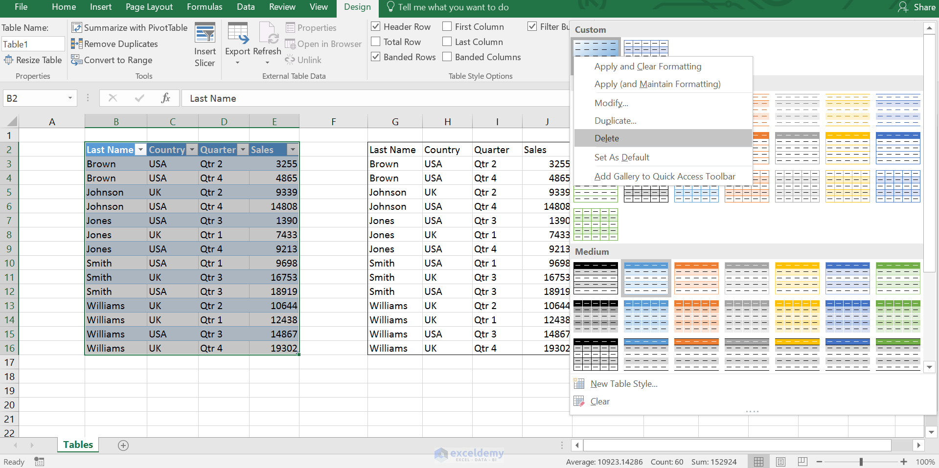 Excel Table Formatting Tips Change The Look Of The Table