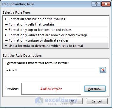 How To Make Negative Numbers Red In Excel 3 Ways Exceldemy Com