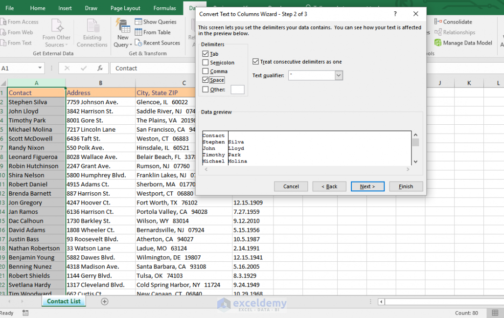 Text To Columns In Excel Split Column Text Date Exceldemy 7983