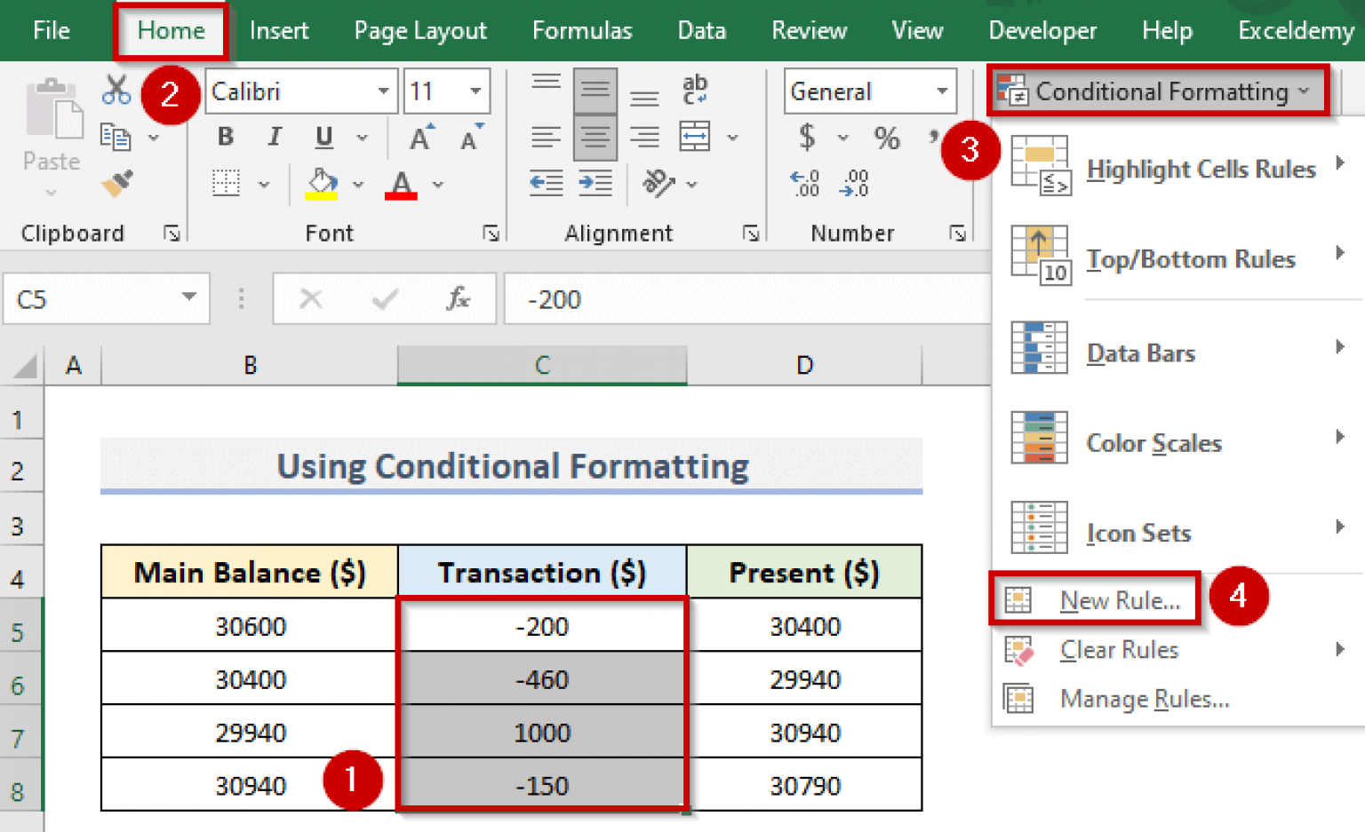 How To Make Negative Values Red In Excel Chart