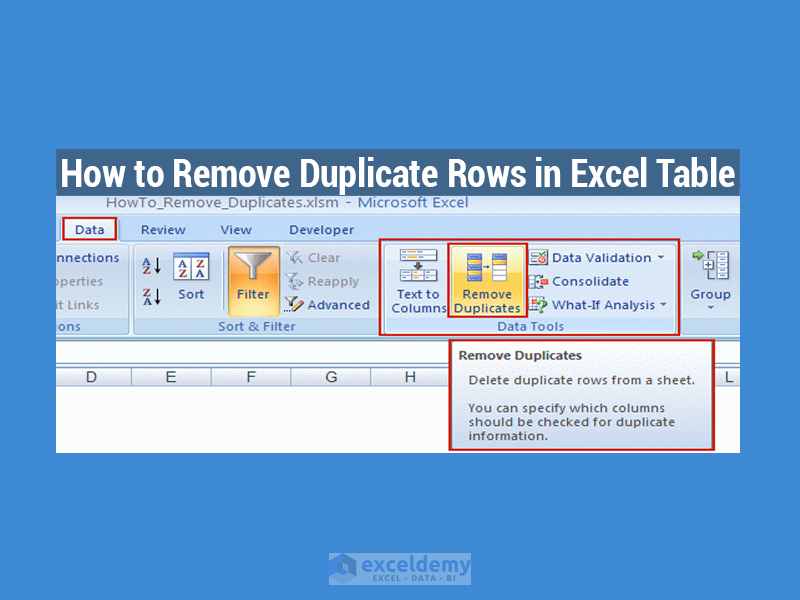 How To Remove Duplicate Rows In Excel Table ExcelDemy