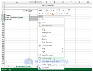 accounting underline in excel