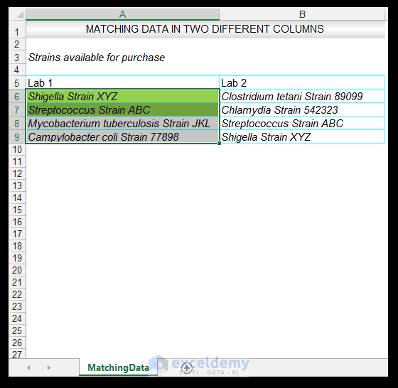 excel comparing two columns for differences mac