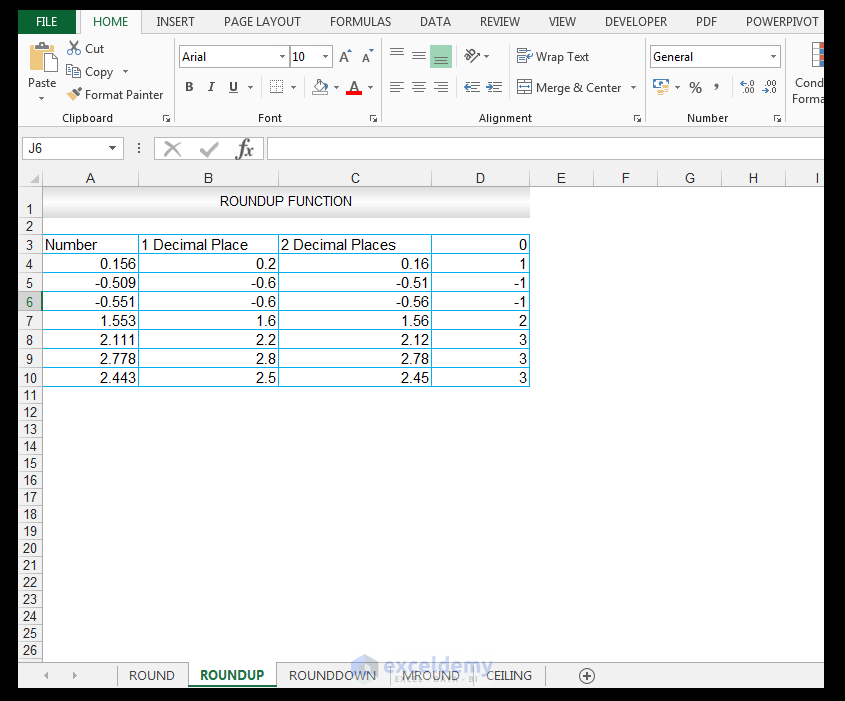 Round Roundup Rounddown Mround Ceiling Functions In Excel