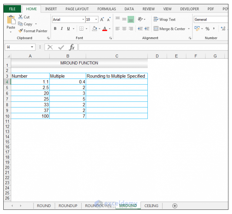 Round Roundup Rounddown Mround And Ceiling Functions In Excel 9002