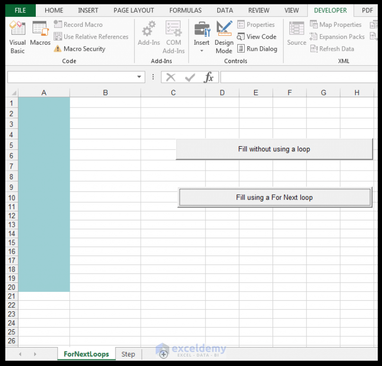 For Next Loop in VBA Excel (How to Step and Exit Loop) - ExcelDemy