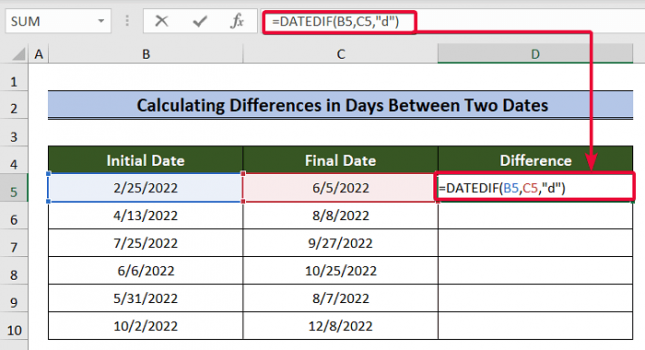 How to Use DATEDIF Function in Excel (6 Suitable Examples)